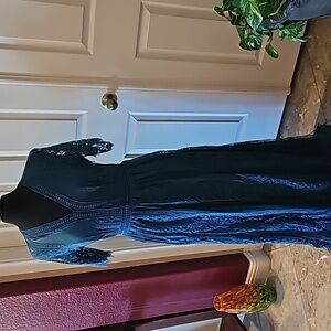 Lace green/teal long dress.